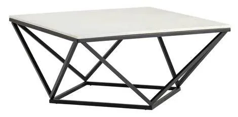 BAXTOR WHITE MARBLE COCKTAIL TABLE