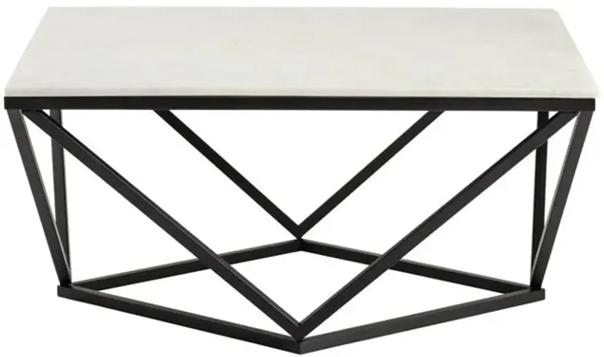 BAXTOR WHITE MARBLE COCKTAIL TABLE