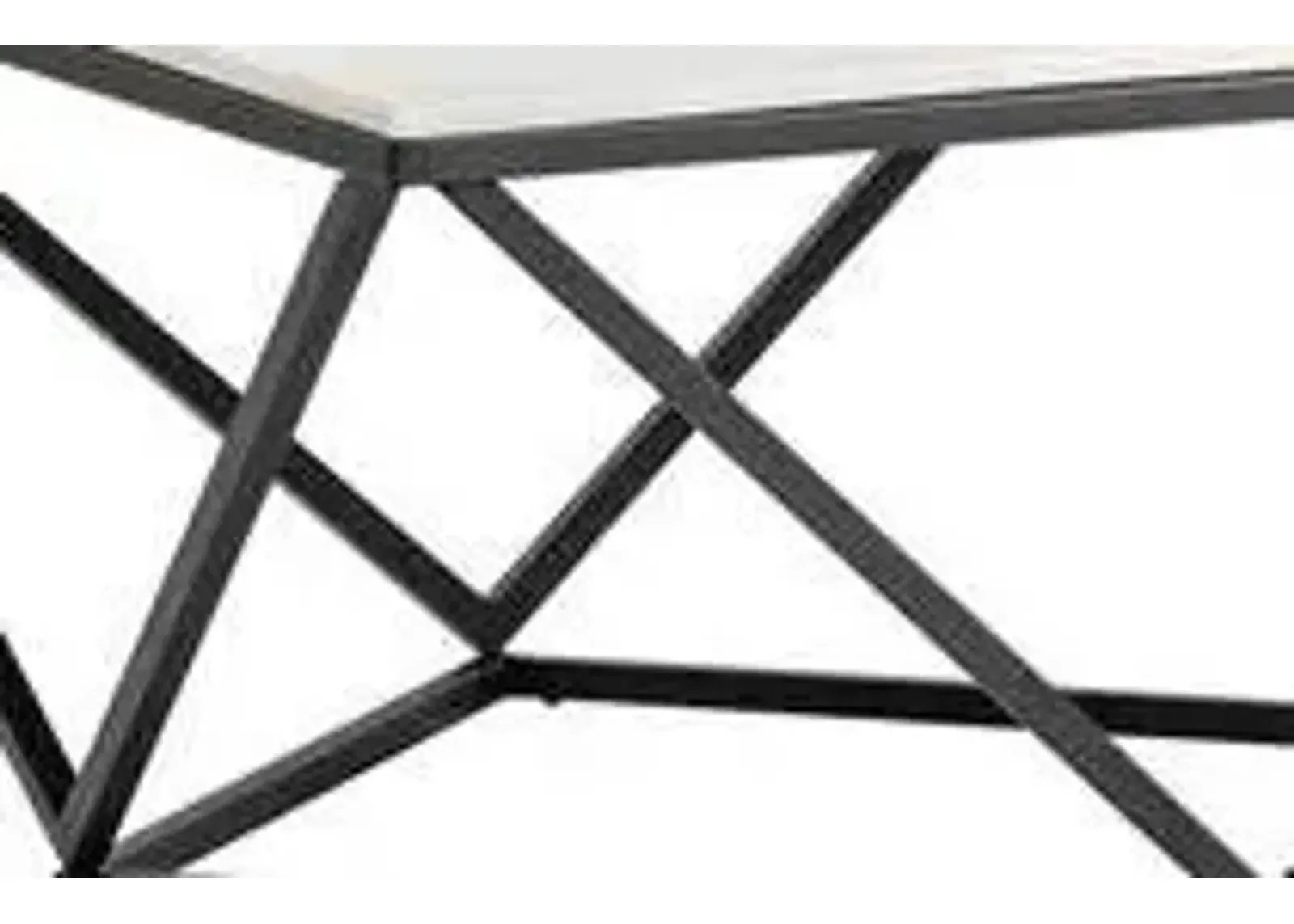 Crestview Baxtor White Marble Cocktail Table