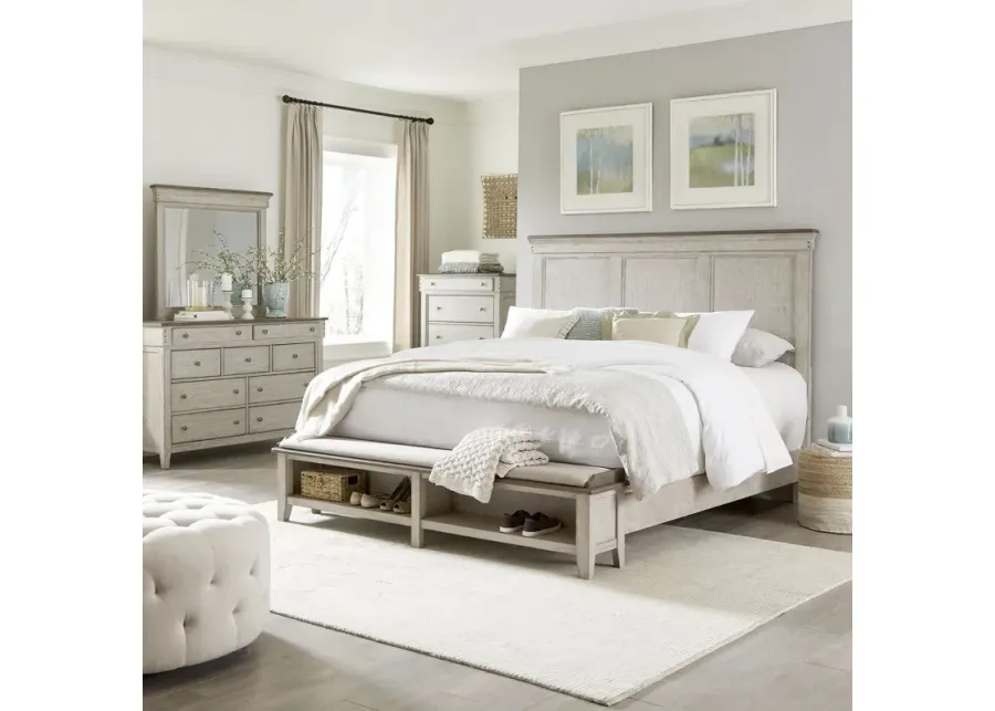 QUEEN STORAGE BED DRESSER MIRROR CHEST - IVY HOLLOW