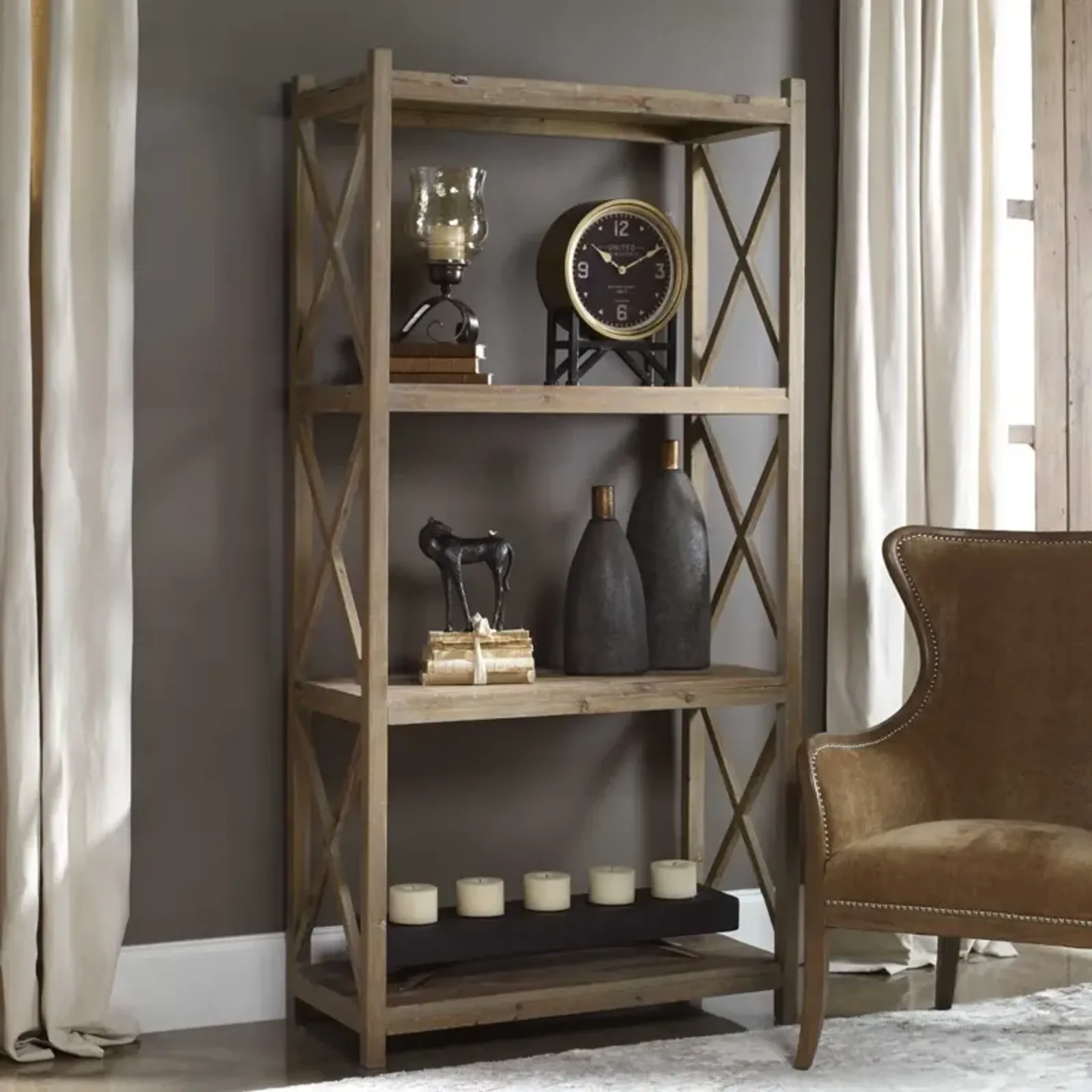 Uttermost Stratford Etagere Ligheight Gray