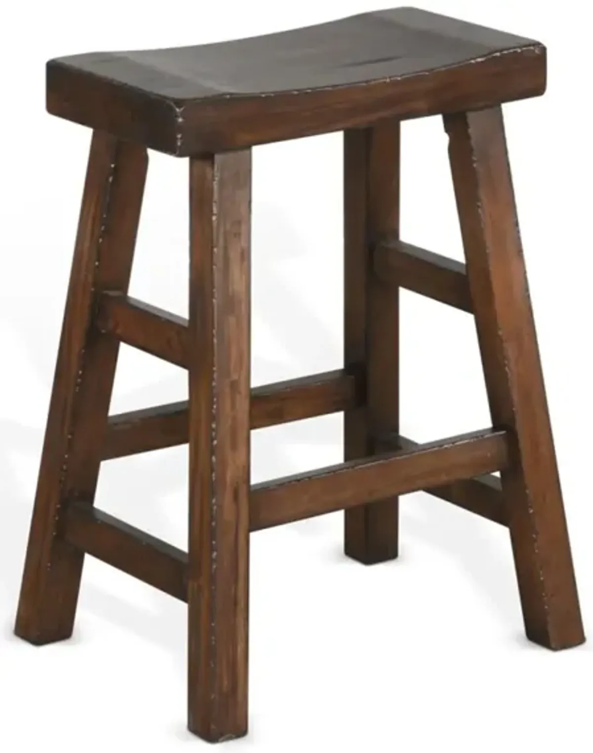 Sunny Designs Santa Fe Dark Chocolate 24 Inch Saddle Seat Stool Wood Seat