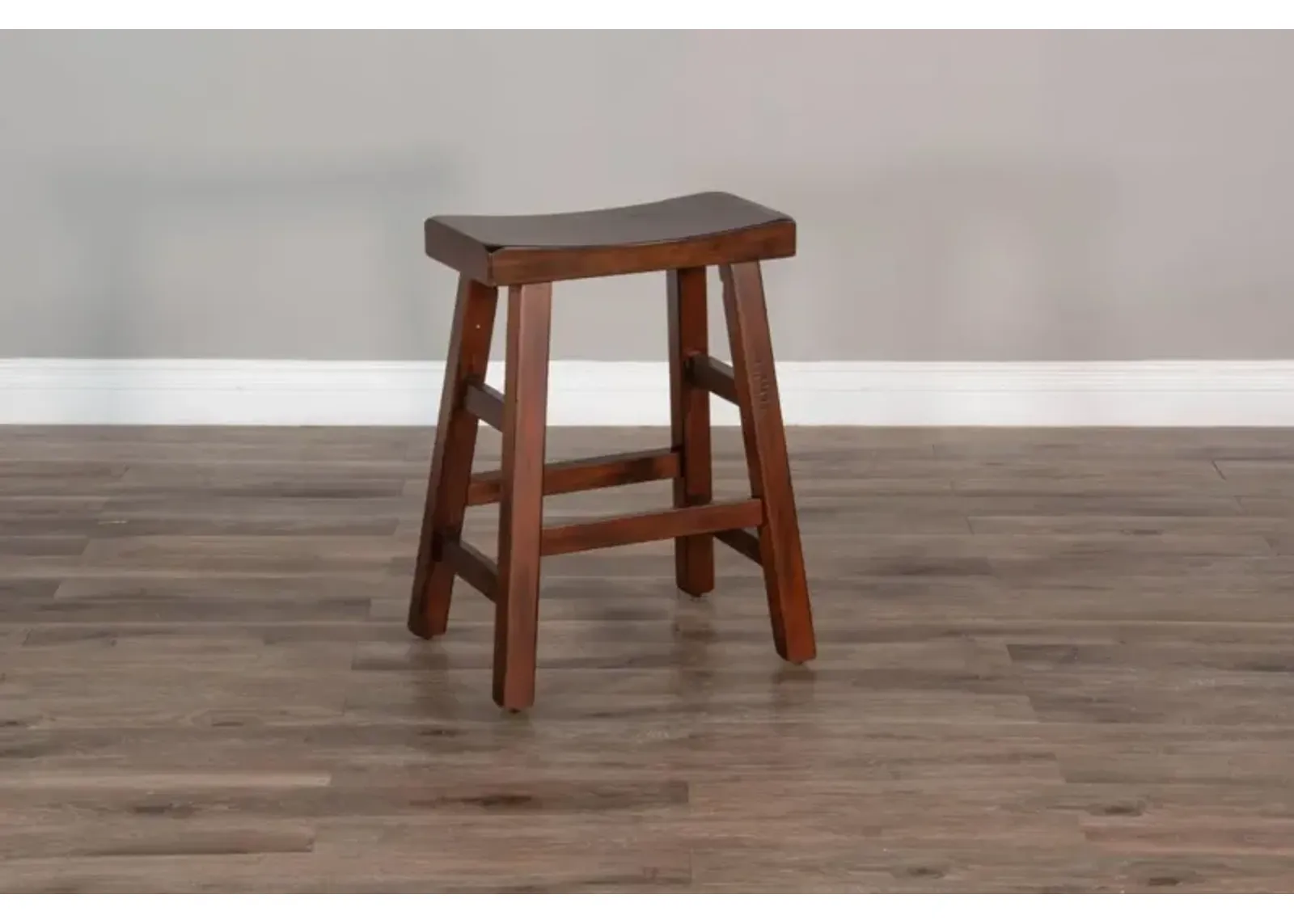 Sunny Designs Santa Fe Dark Chocolate 24 Inch Saddle Seat Stool Wood Seat