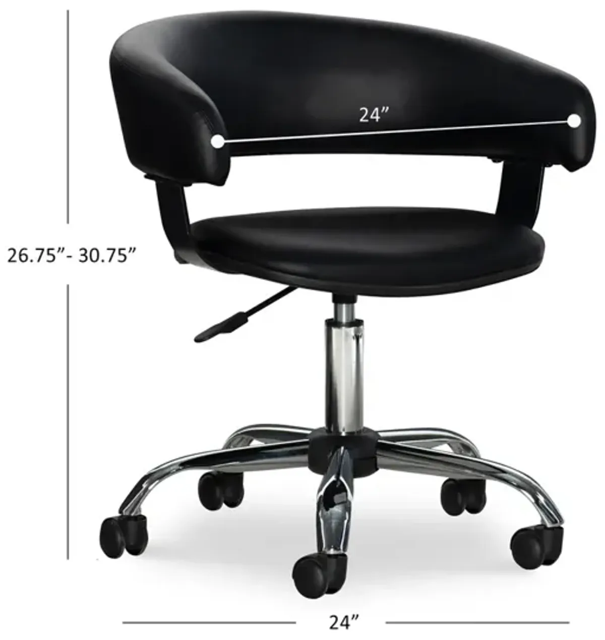 Powell Black Gas Lift Home Office Desk Chair