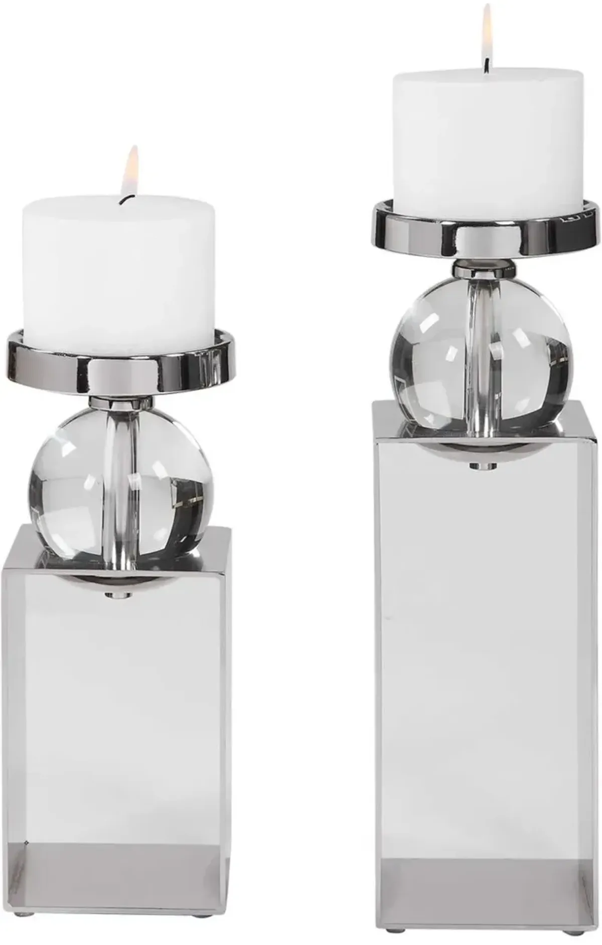 Uttermost Lucian 2-Piece Nickel Candleholders