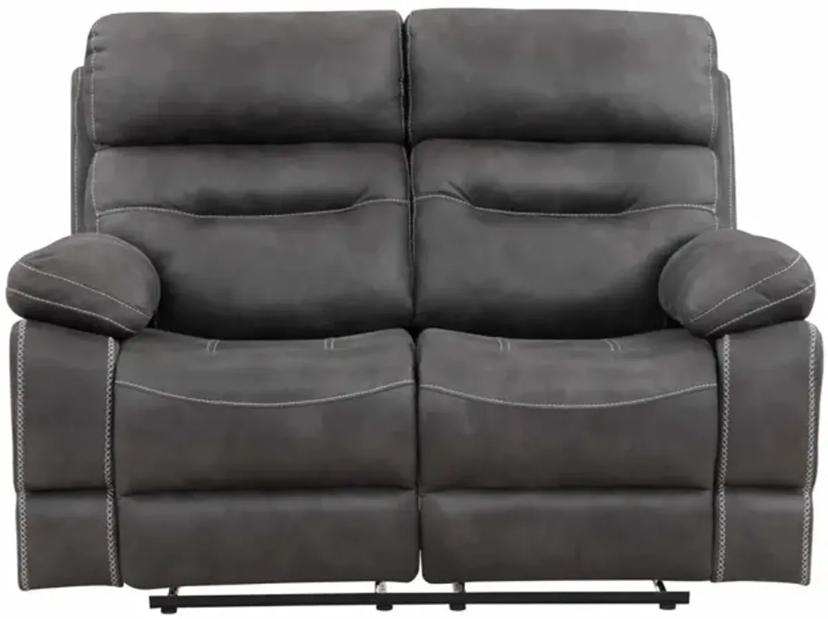 Steve Silver Rudger Manual Reclining Loveseat Gray