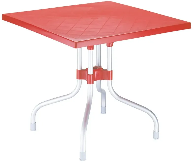 FORZA SQUARE FOLDING TABLE 31" RED