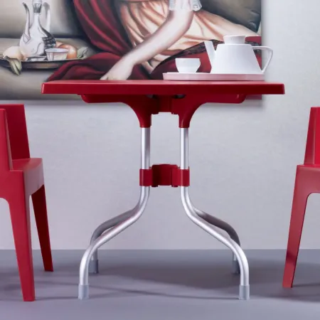 FORZA SQUARE FOLDING TABLE 31" RED