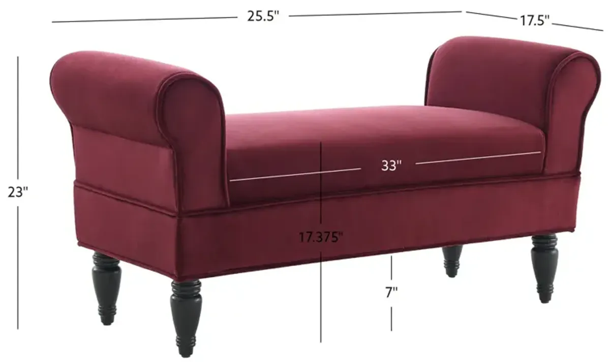 Linon Lillian Bench Berry