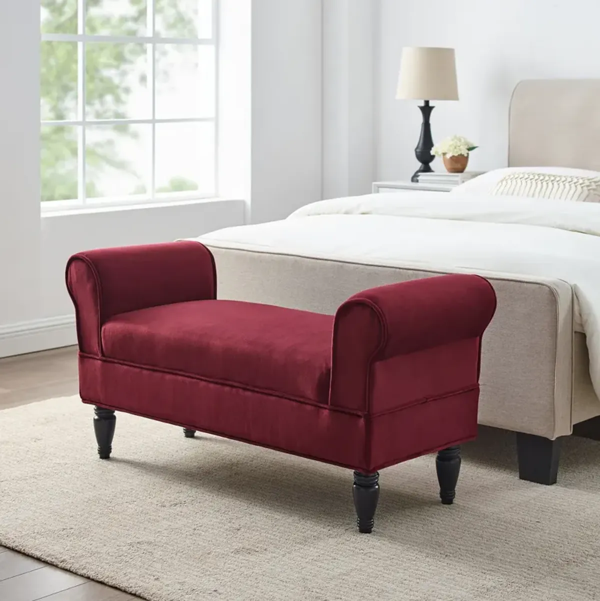 Linon Lillian Bench Berry