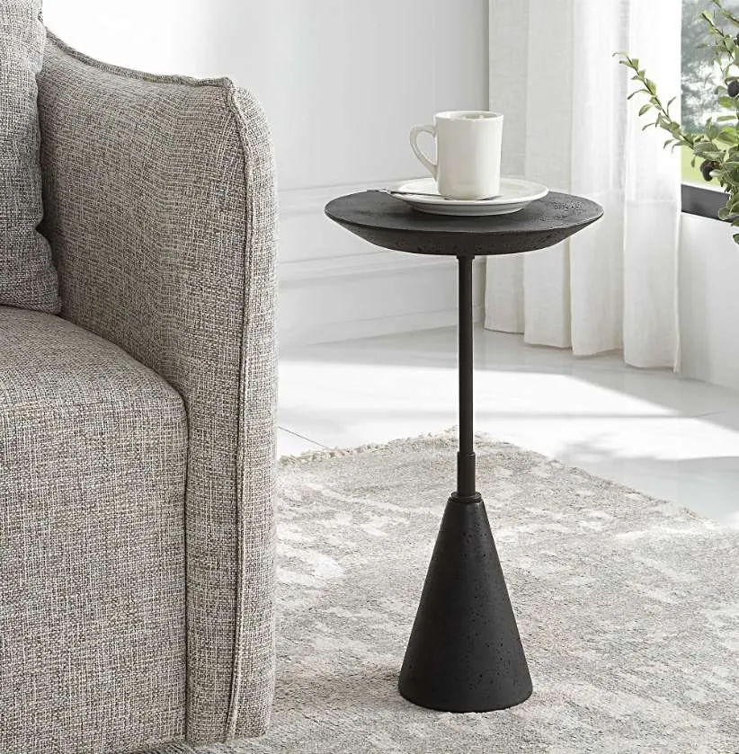 MIDNIGHT BLACK ACCENT TABLE