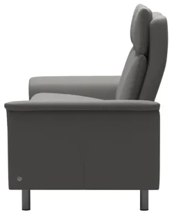 AURORA 2SEAT HIGH BACK LOVESEAT IN PALOMA SPECIAL SILVER GREY WITH A STEEL FINISH