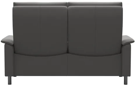 AURORA 2SEAT HIGH BACK LOVESEAT IN PALOMA SPECIAL SILVER GREY WITH A STEEL FINISH