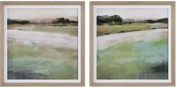 Uttermost Vivid Vista 2-Piece Blue-Gree/Green/White Framed Print Set