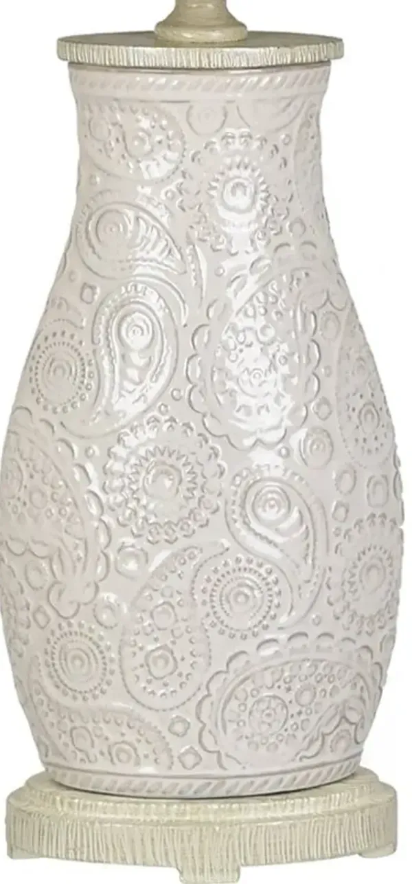 WHITE URN TABLE LAMP