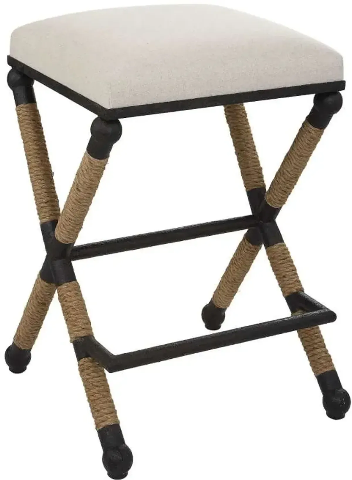 Uttermost Firth Black/Natural/Oatmeal Counter Stool