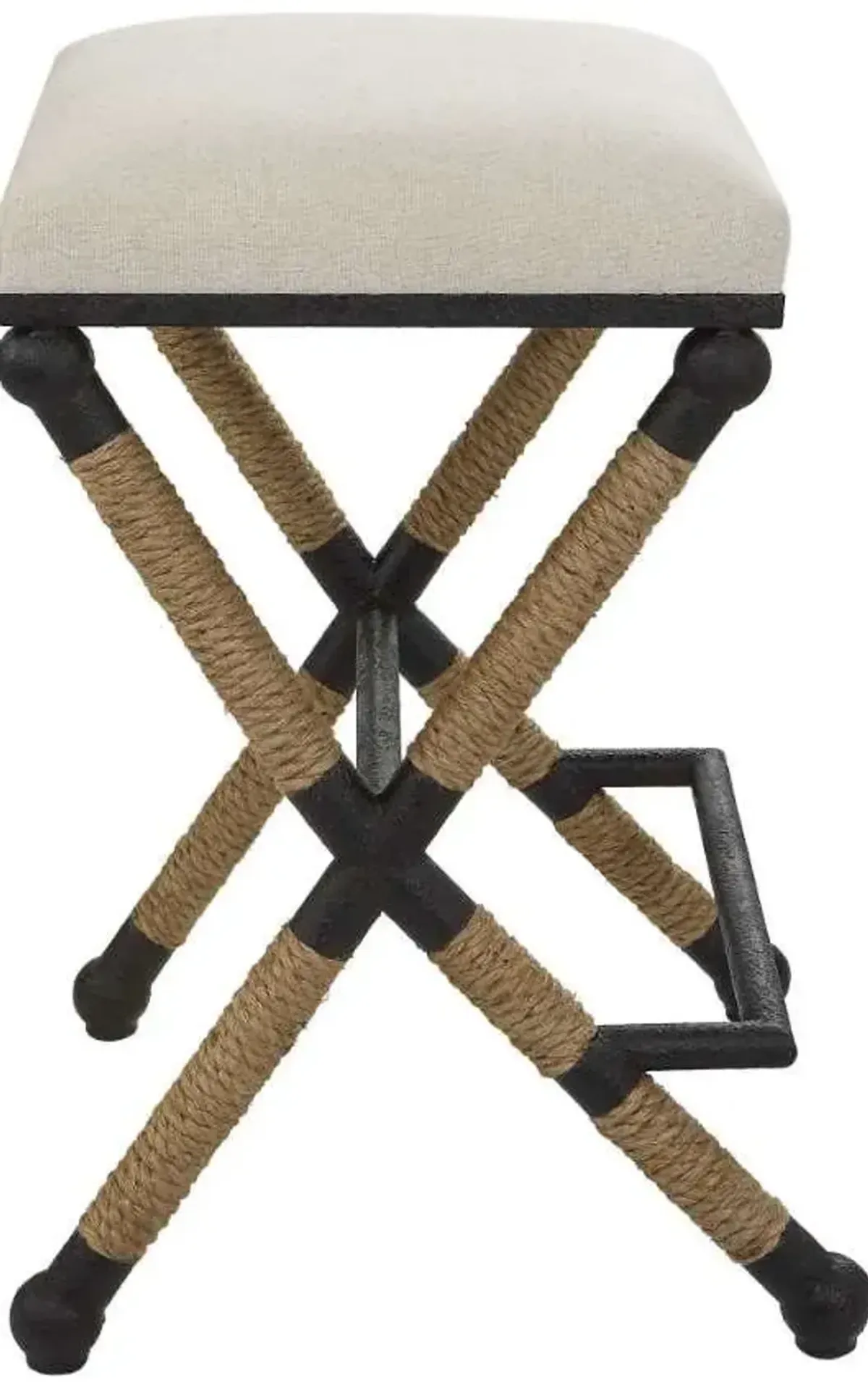 Uttermost Firth Black/Natural/Oatmeal Counter Stool