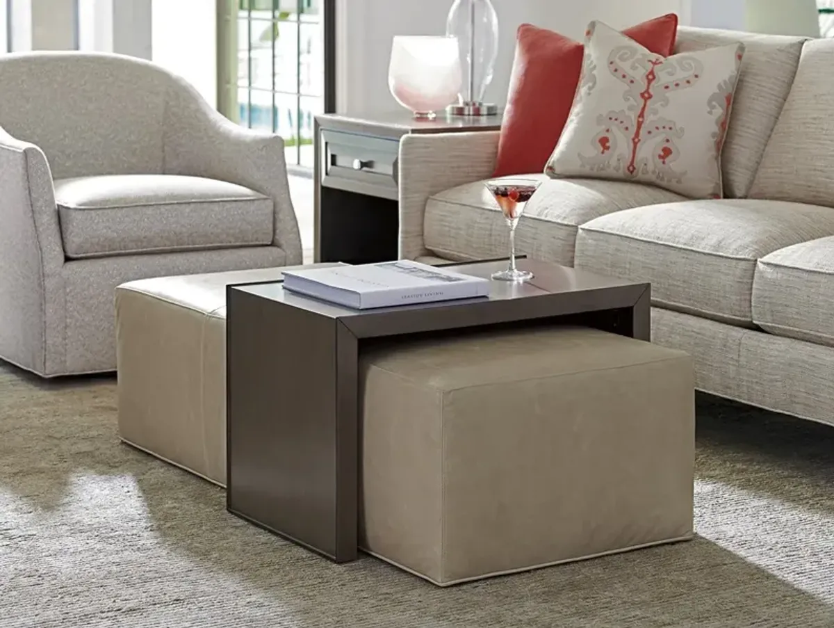 Ariana by Lexington Savona Leather Cocktail Ottoman with Slide