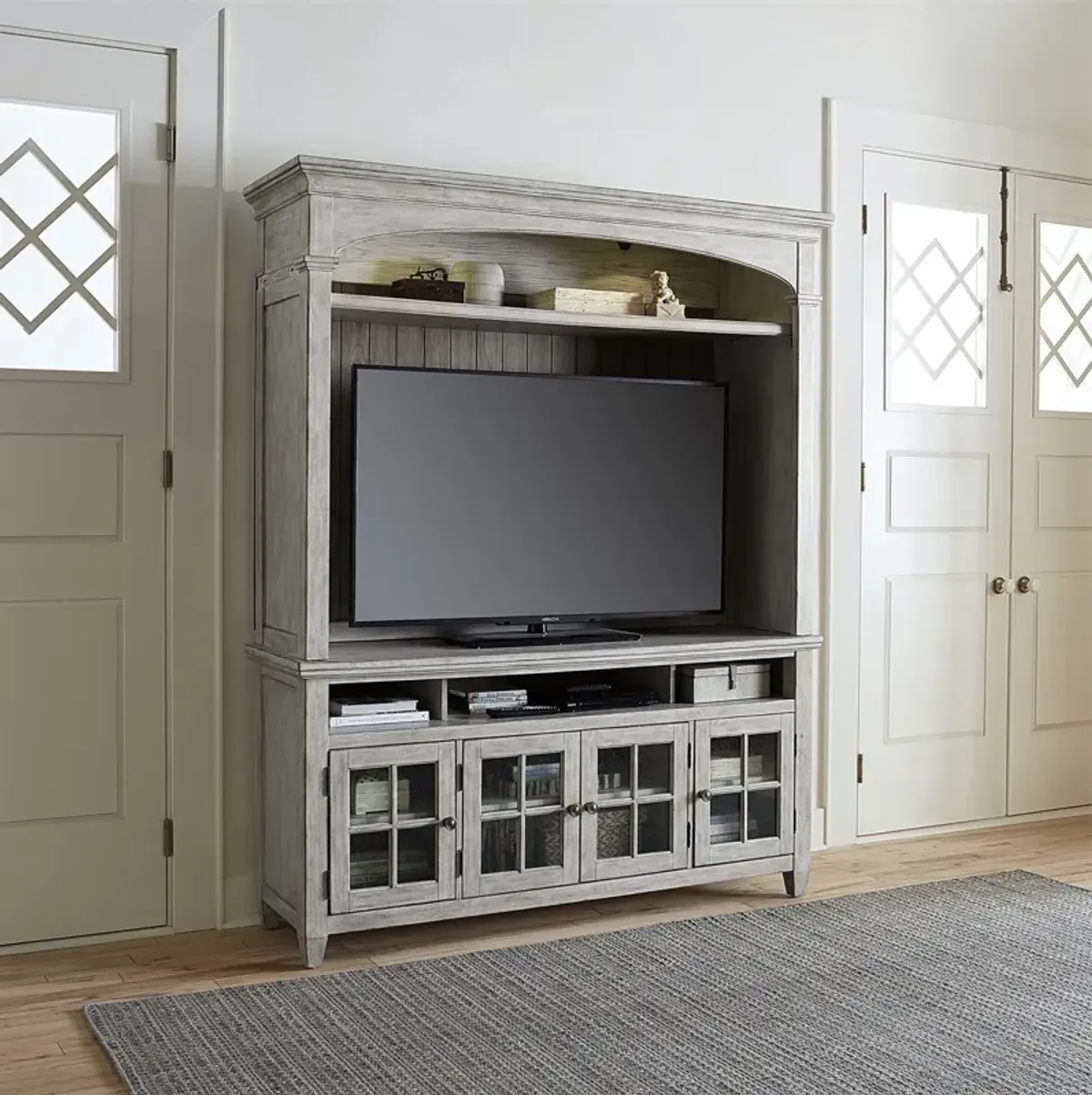 Liberty Furniture Heartland Antique White Entertainment Center