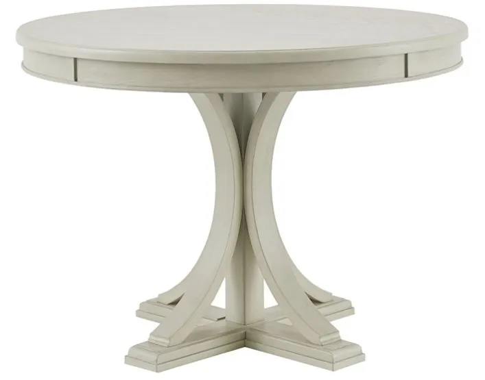 MADISON PARK SIGNATURE ANTIQUE CREAM HELENA ROUND DINING TABLE