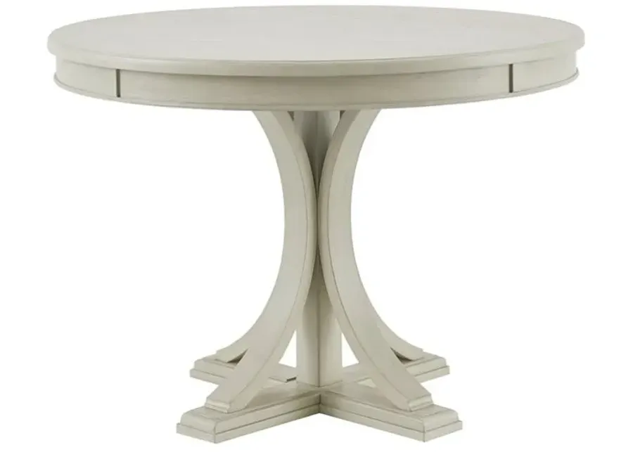 MADISON PARK SIGNATURE ANTIQUE CREAM HELENA ROUND DINING TABLE