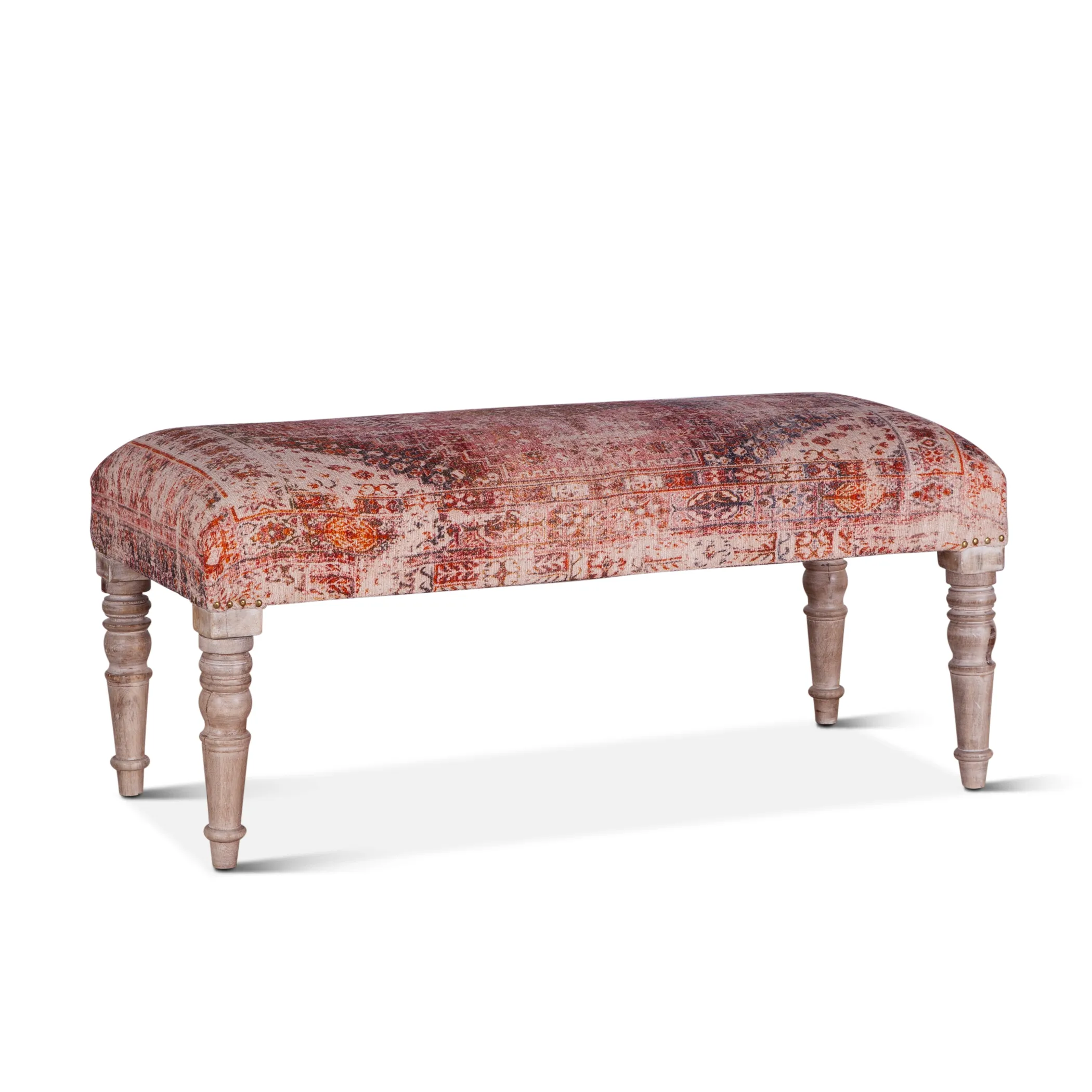 MARRAKECH TIHIRI RED PRINT UPHOLSTERED BENCH