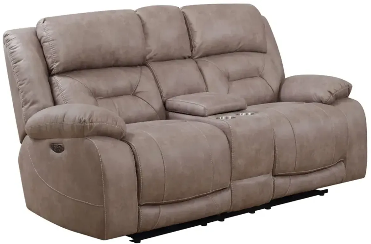 Steve Silver Aria Desert Sand Power Console Loveseat Recliner