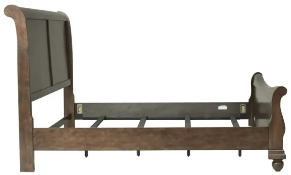 Liberty Furniture Rustic Traditions Rustic Cherry Queen Sleigh Bed