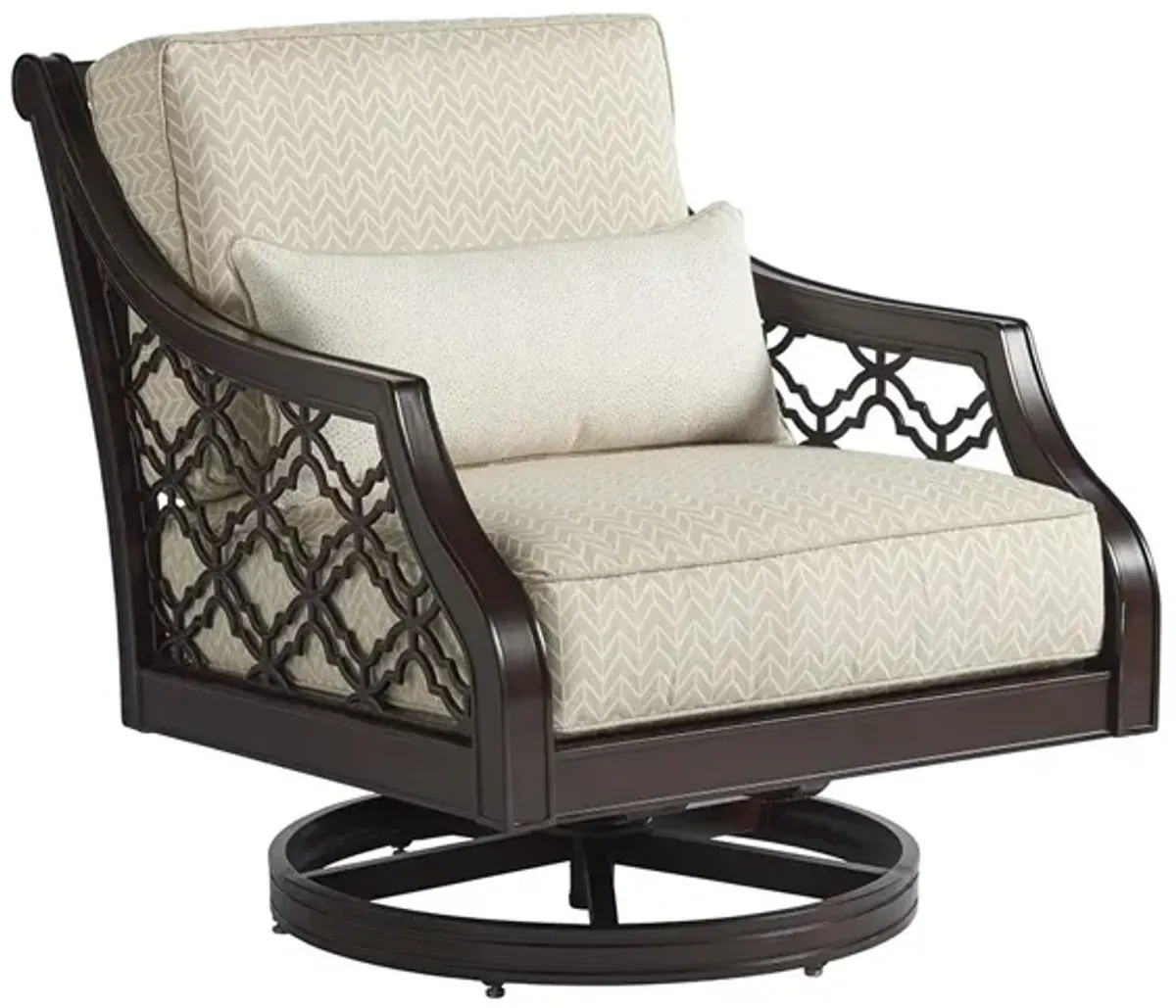 Tommy Bahama Outdoor by Lexington Royal Kahala Black Sands Swivel Rocker Chair