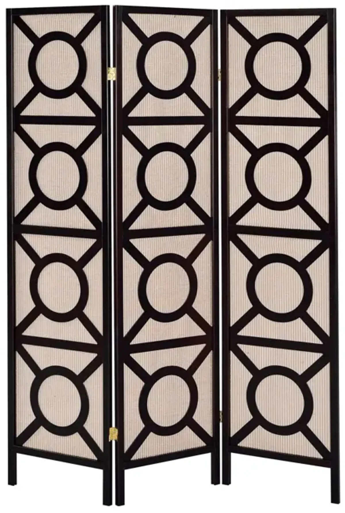 Coaster 3-Panel Room Divider Tan Jute/Cappuccino Tan