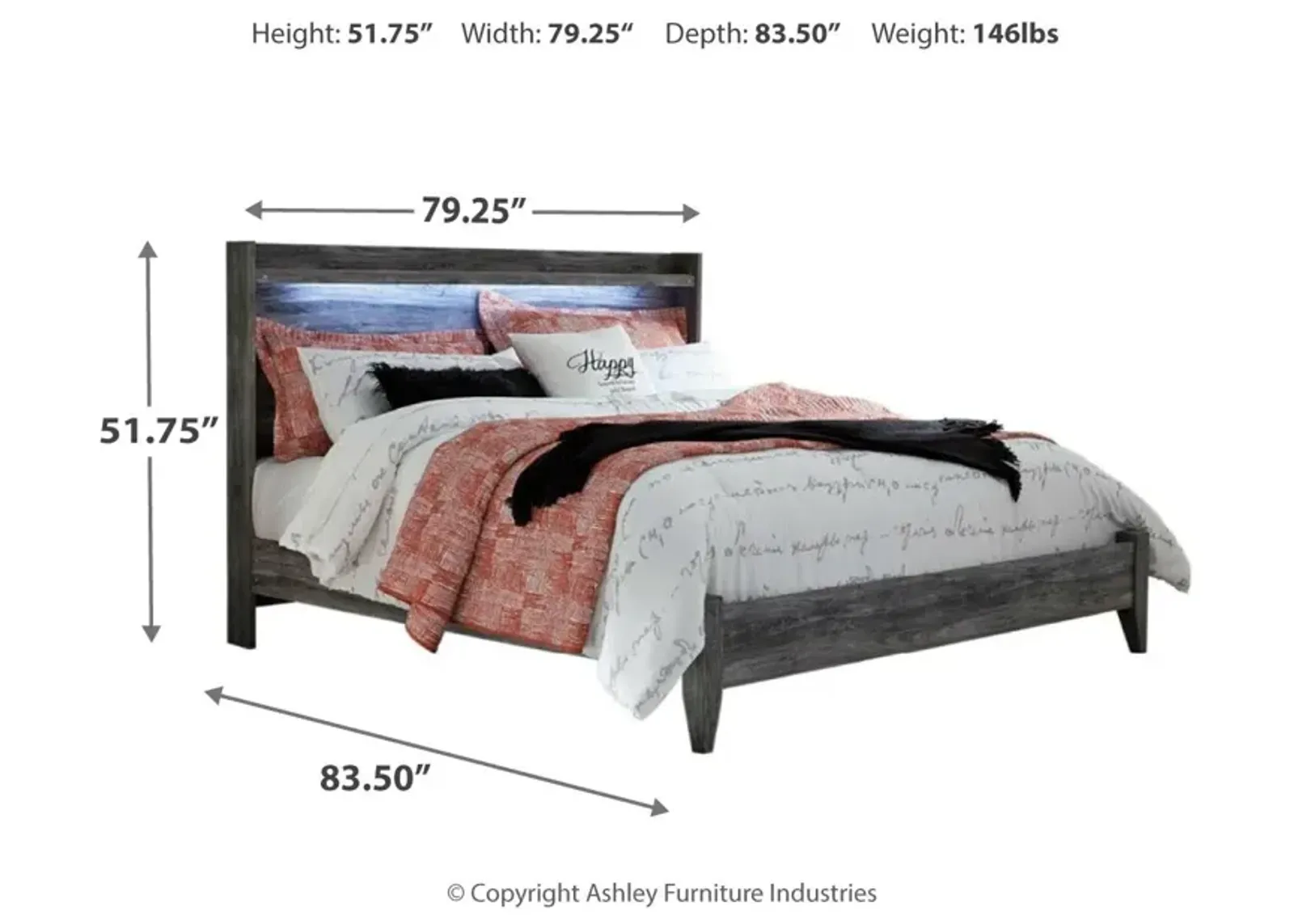 Ashley Baystorm Panel Bed King Gray