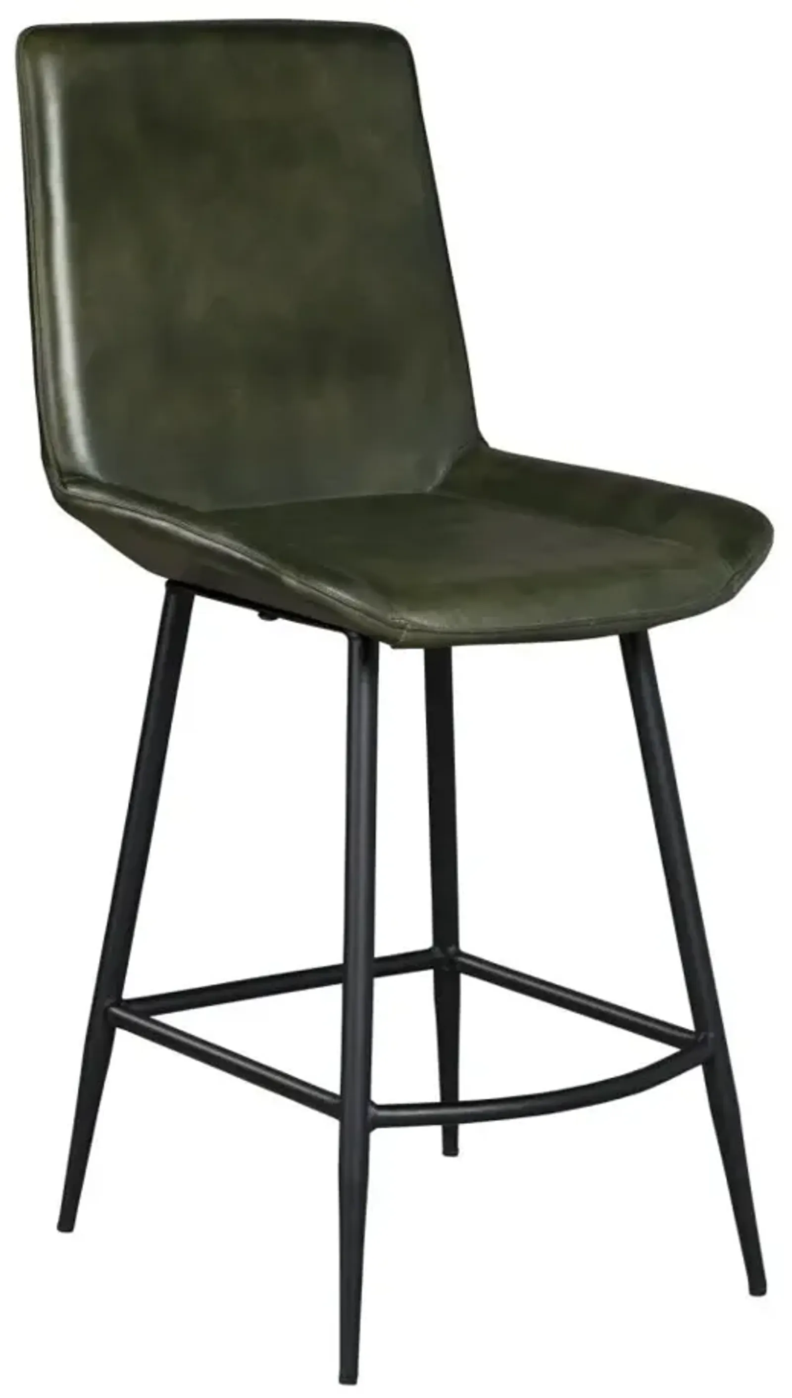 Nest Home Iron/Green Leather Gabriel Counter Stool