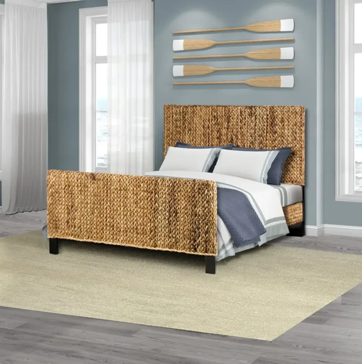 Seawinds Maui Queen Bed Seagrass Natural Finish