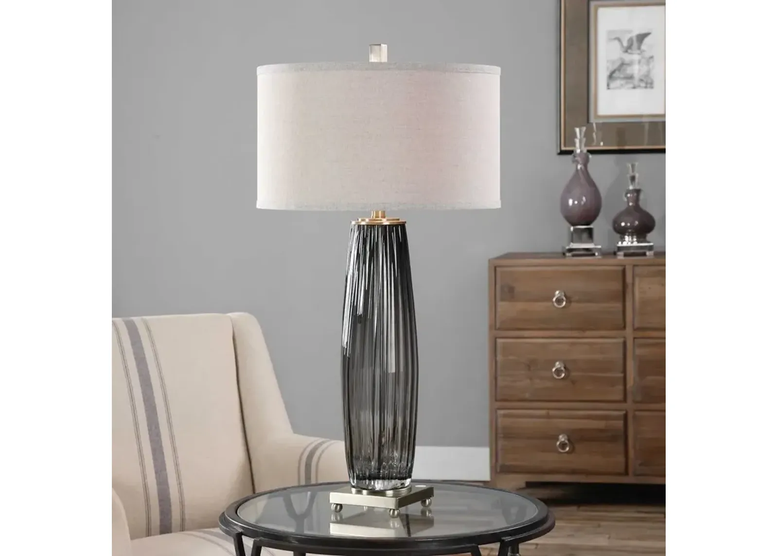 Uttermost Vilminore Charcoal Gray Table Lamp