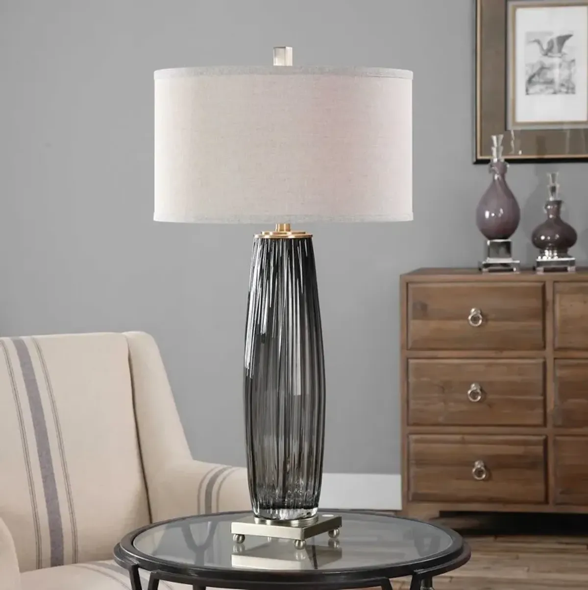 Uttermost Vilminore Charcoal Gray Table Lamp