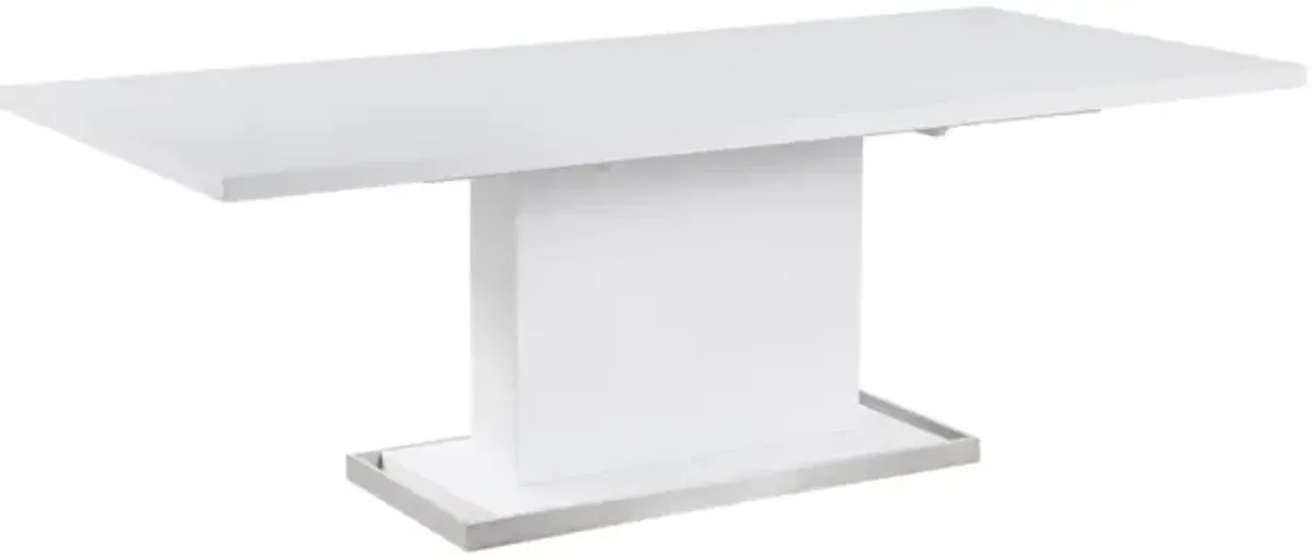 Chintaly Krista Modern Extendable Gloss White Dining Table