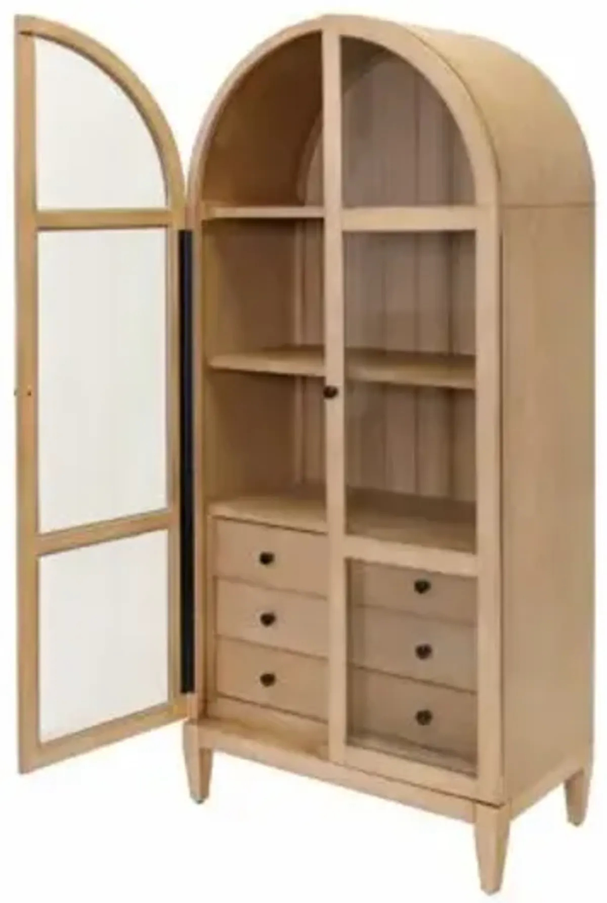 Martin Furniture Laurel Light Brown Arched Display Cabinet/Bookcase