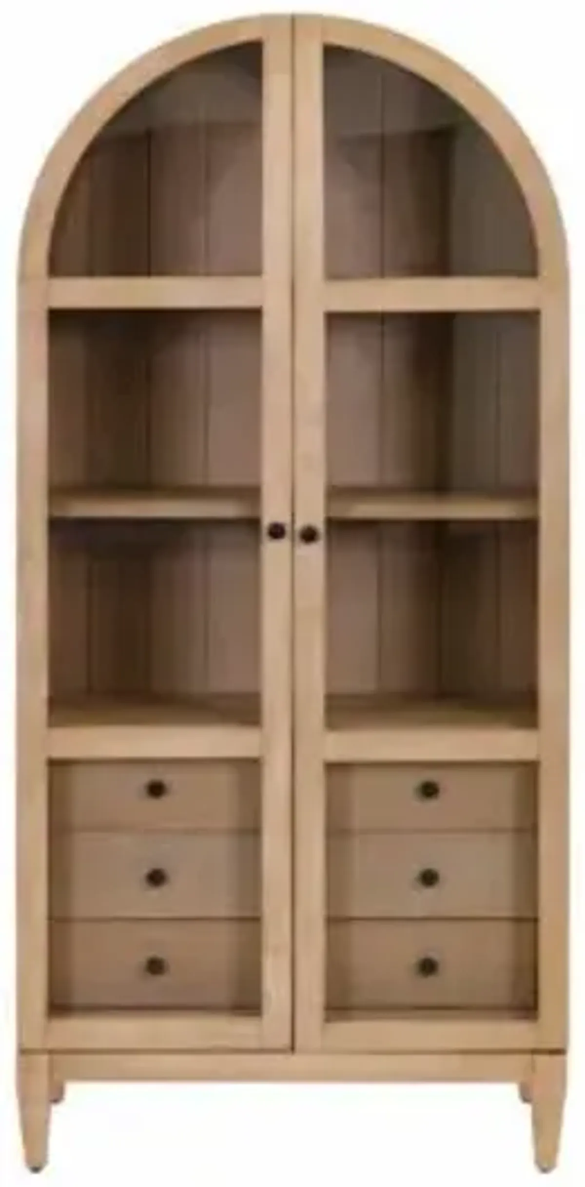 Martin Furniture Laurel Light Brown Arched Display Cabinet/Bookcase