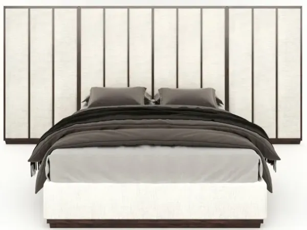 Casa Inspirata Colonna Wall Queen Bed in Brunette Dark Brown Wood Finish