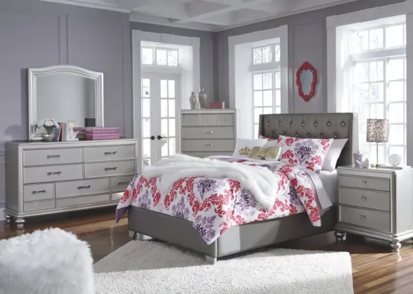 CORALAYNE FULL UPHOLSTERED BED SILVER SIGNATURE DESIGN