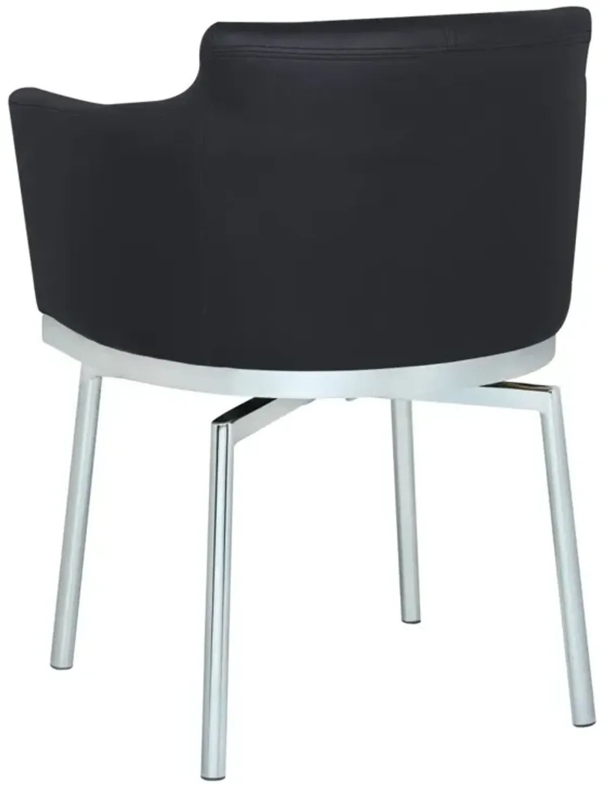 Chintaly Dusty Black Contemporary Club Arm Chair with Memory Swivel