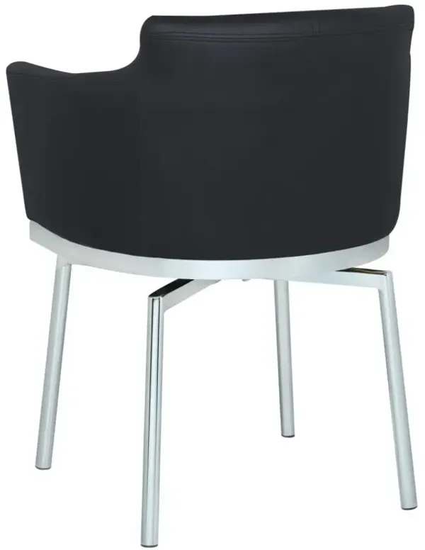 Chintaly Dusty Black Contemporary Club Arm Chair with Memory Swivel