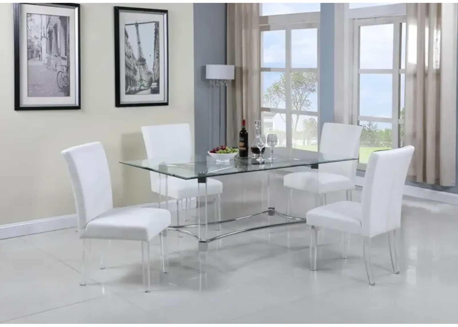 Chintaly Contemporary Dining Table with 42 Inch X 72 Inch Top