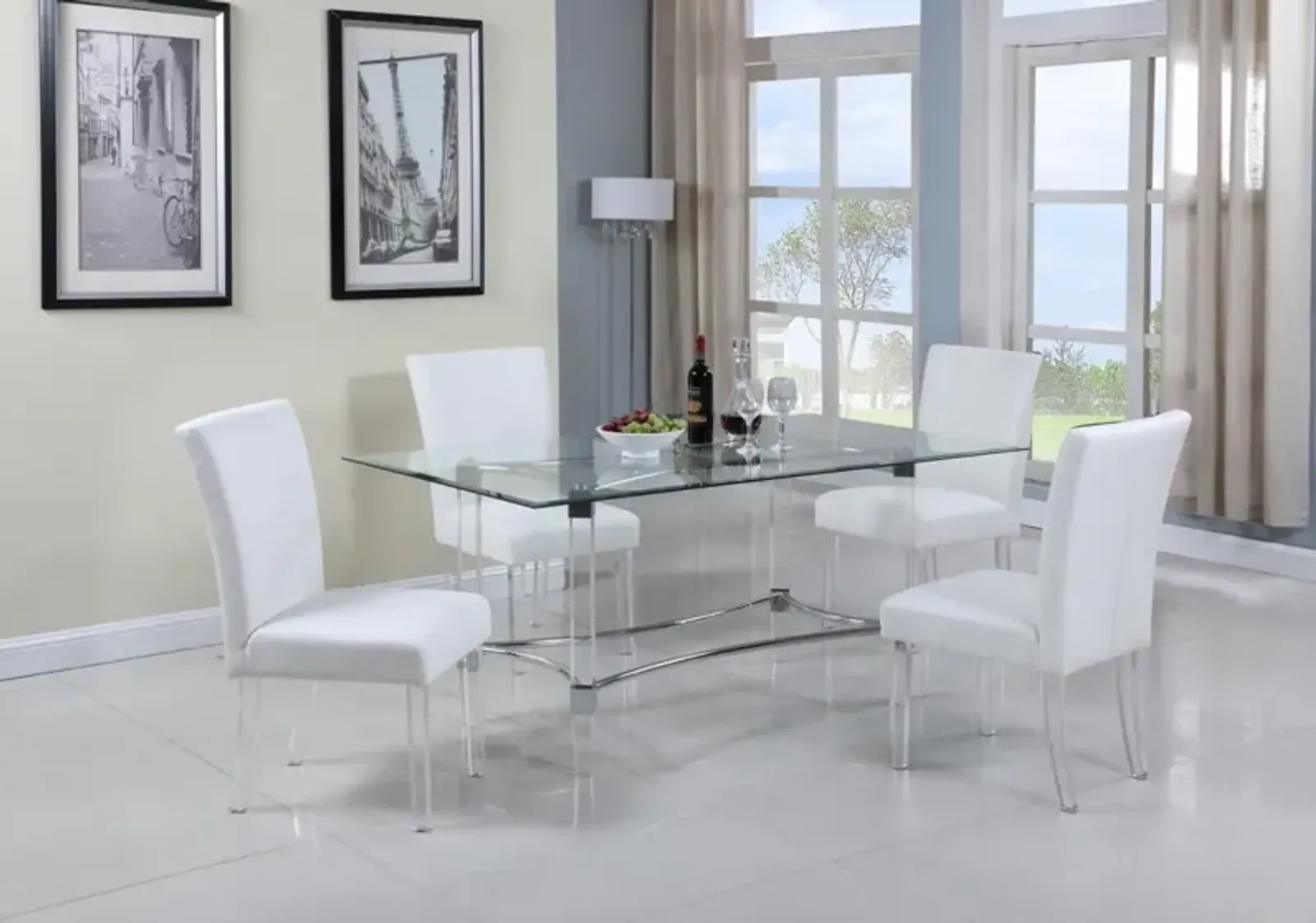 Chintaly Contemporary Dining Table with 42 Inch X 72 Inch Top