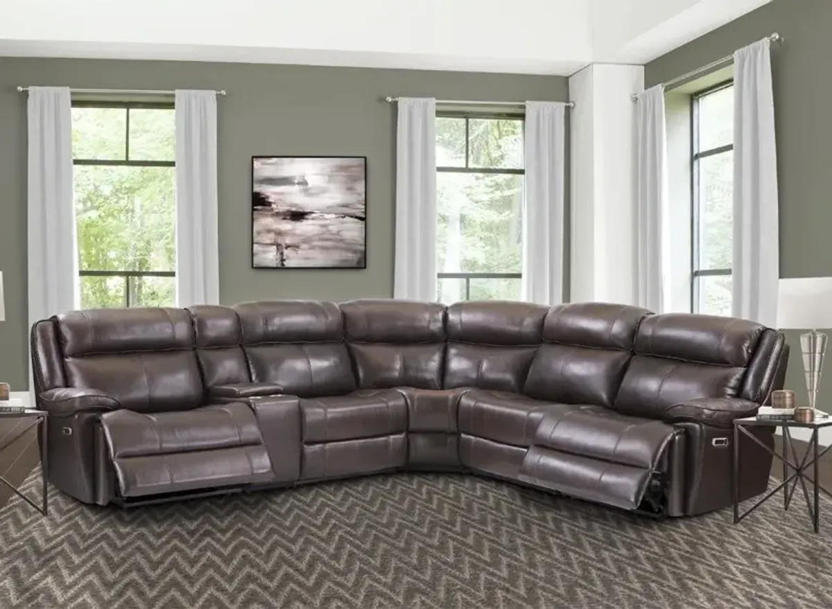 Parker House Eclipse Collection 6-Piece Sectional in Florence Brown Color