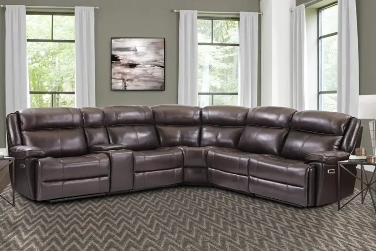 Parker House Eclipse Collection 6-Piece Sectional in Florence Brown Color