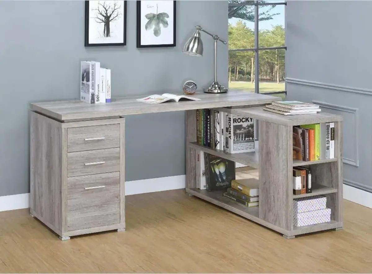 Coaster Yvette 60 Inch 3-Drawer L-Shape Computer Desk Grey Driftwood