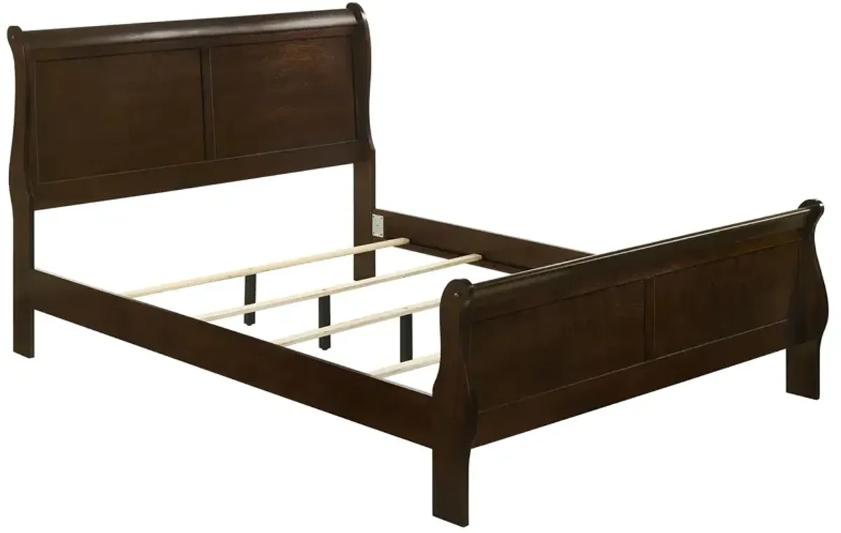 Coaster Louis Philippe Wood Full Sleigh Bed Cappuccino