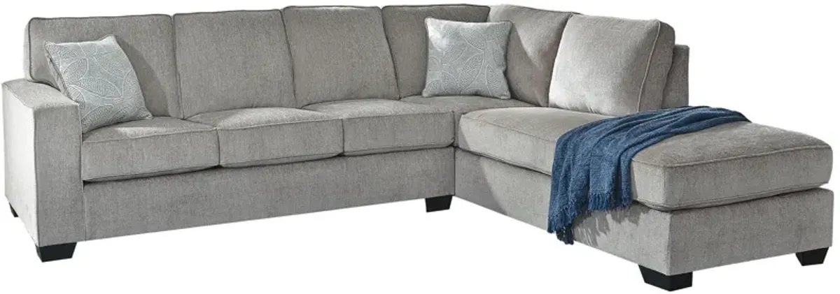 Ashley Altari 2-Piece Sectional with Chaise Right-Arm Facing Alloy