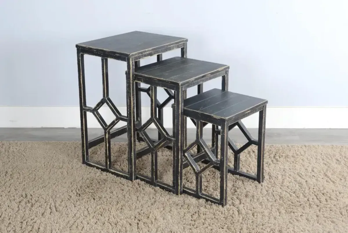 Sunny Designs Marina Black Sand Nesting Tables